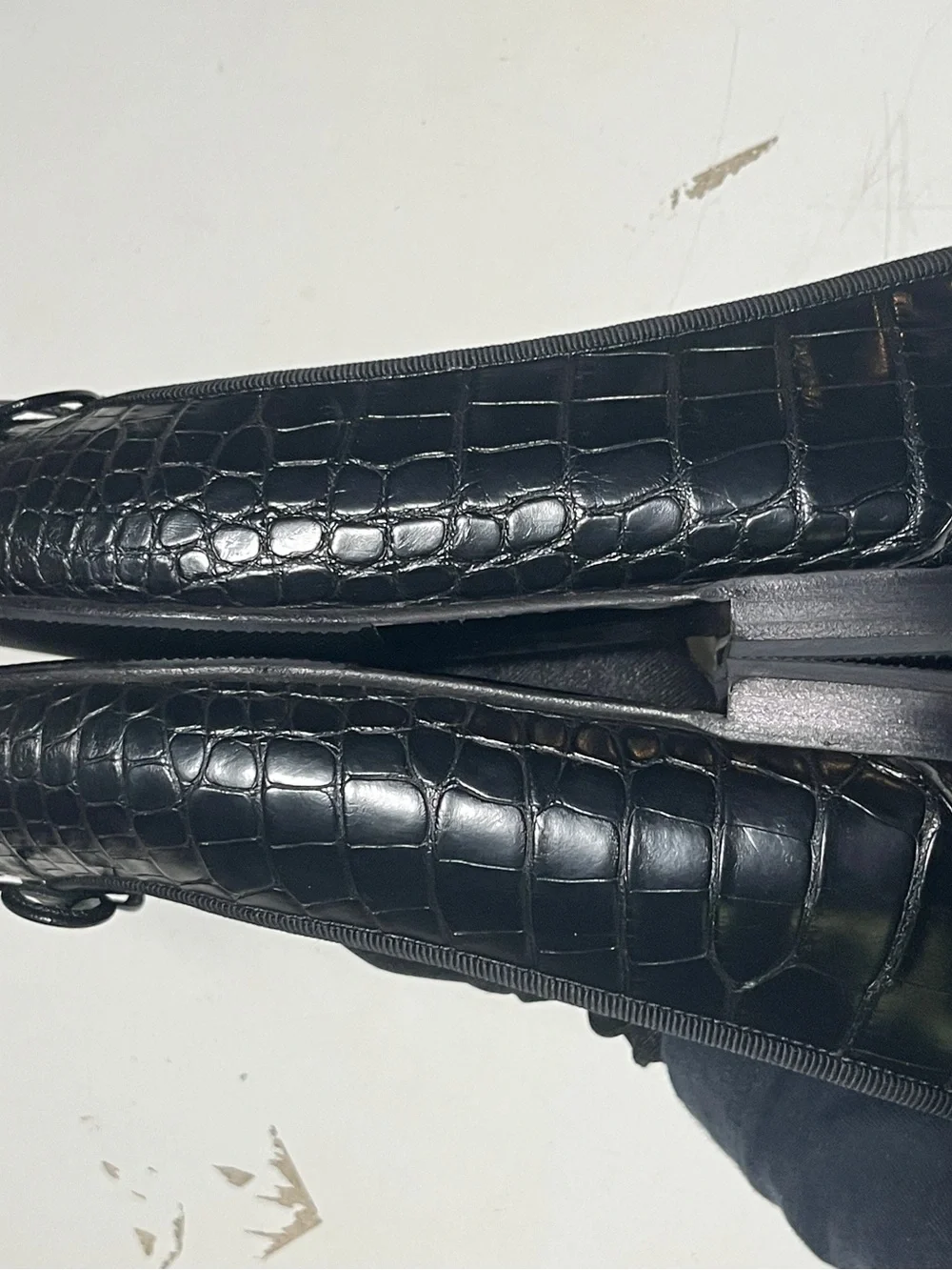 Chanel Black Exotic Crocodile Leather Ballet Flats
